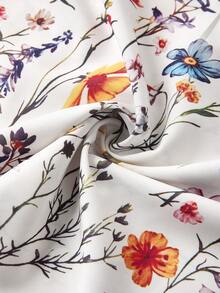 SHEIN Clasi 女士时尚V领全印花无袖多层连衣裙 - 彩色 - 查看 7