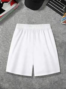 Manfinity LEGND Loose Men's Cartoon Graphic Drawstring Waist Shorts - White - View 2