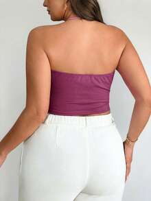 Firerie 大码休闲舒适优雅精致细肩带系带女式黑色吊带背心 - 紅色 - 查看 3