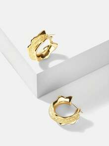 MOTF PREMIUM 菱形网状耳钉 女士秋冬独特小众轻奢气质耳环 - 金色 - 查看 8