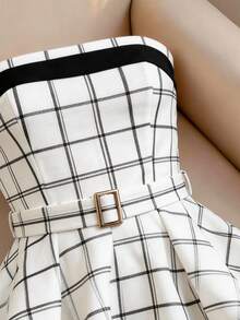 Franclia Women's Plaid Versatile Date Night Tube Top - Multicolor - View 3