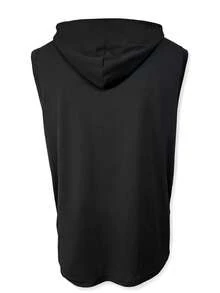 Manfinity Homme 男士休闲印花连帽背心 - 黑色 - 查看 2