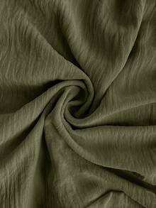 SHEIN 孕妇流苏U领无袖露背夏季吊带上衣和短裤两件套 - 軍綠色 - 查看 7