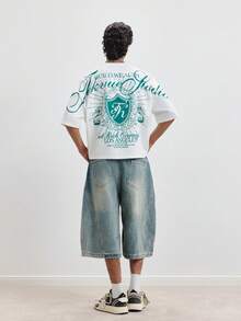 TOKVUE 男士时尚个性化标语印花T恤 - 白色 - 查看 4