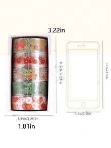 5卷1.8英寸*3.23英寸可爱透明仲夏雏菊装饰贴纸，DIY装饰材料和纸胶带，适用于礼品包装、DIY手工用品、绘画、学习和办公，适合母亲节、感恩节。 - 彩色 - 查看 4