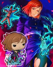 Funko POP! Plus Vinyl Figure, Jujutsu Kaisen Nobara Kugisaki Shibuya Incident Style With Blue Energy Effect Base, Glow Chase / Limited Edition, Window Box, No. 1884 - 1PC - View 1