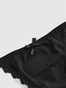 1 chiếc quần lót lọt khe ren Gothic dành cho nữ - màu đen - Xem 3