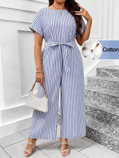 Chikora Plus Size Summer Casual Elegant Striped Batwing Sleeve Jumpsuit Office Attire For Women Work Outfits For Women Work Tops For Women Birthday Dresses For Women Birthday Outfits For Women Carnival Costume Carnival Women Look 2026 Women Carnival Costume Carnival Outfit Carnival Costume For Women Women's Carnival Costume Vacation Outfits Women Holiday Outfits For Women Summer Holiday Outfits Summer Vacation Outfits Jumpsuits For Woman Jumpsuits For Woman Elegant Spring Outfits For Women Spring Outfit Women Spring Break Outfits Summer Outfits For Women Summer Clothes Summer Vacation Outfits Summer Outfits For Woman Summer Clothes Women