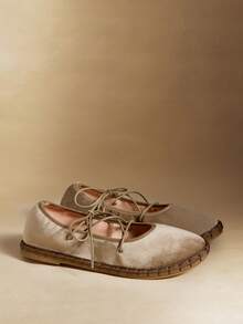 Rosivie Women's Casual Criss-Cross Strap Flat Shoes, Versatile - Khaki - View 3