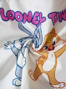 LOONEY TUNES X SHEIN Young Girl Cartoon Print Camisole Top And Shorts Pajama Set - Multicolor - View 4