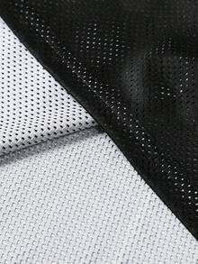 Aesthetic Post 男士休闲T恤，运动数字印花 - 黑色 - 查看 4