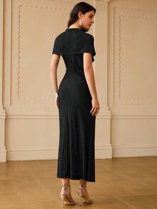 ZEYLAH ĐẦM MIDI THANH LỊCH & SANG TRỌNG VỚI THIẾT KẾ XẾP NẾP DÀNH CHO NỮ - màu đen - Xem 3