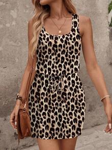 SHEIN LUNE Women's Casual Printed Short Dress, Suitable For Spring And Summer - Multicolor - View 5