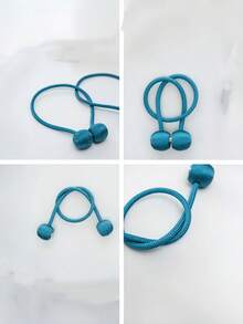 1PC Curtain Tieback Magnetic Holder Cord Strap Decorative Tie Band Headphone Cable Organizer Hook Home Accessory - A - View 4