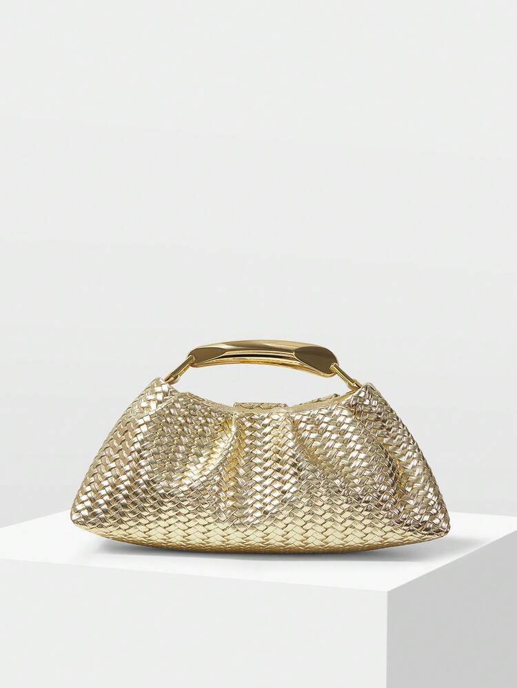 LADIES PU WOVEN EMBOSSED, FINE HARDWARE, HANDBAG