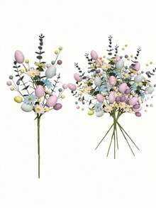 Artificial Easter Floral Spray With Speckled Eggs And Colorful Berries | Plastic Spring Decor Centerpiece With Pastel Eggs, Daisies And Branches, For Easter Table Decor Artificial Easter Egg Vine Spray With Pastel Eggs And Berries Plastic Spring Floral Spray, For Centerpieces And Wreath Decor, Suitable For Floral Arrangements - Centerpiece Decor, Birthday And Graduation Gifts - Multicolor - View 10