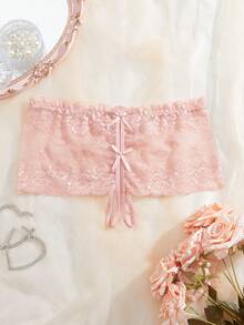 SHEIN Lencería de encaje sexy (estilo Día de San Valentín) para salir - Rosa vieja - Ver 7