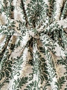 SHEIN Tween Girl Tropical Print Halter Jumpsuit, Suitable For Beach/Vacation, Mommy And Me Matching Outfits (2 Pieces Sold Separately) - Green - View 7