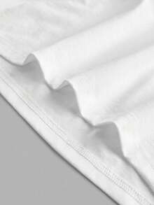 Manfinity Joysei 腊肠犬刺绣重磅短袖T恤，男女通用复古趣味动物图案休闲情侣T恤，宽松小众设计圆领男女款印花T恤 - 白色 - 查看 3