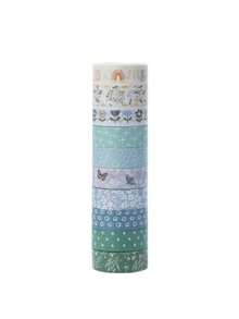 Boho Washi Tape Set Decorative Masking Paper Roll DIY Journal Supplies Scrapbooking Craft Aesthetic Bohemian Pattern Sticky Adhesive Durable Versatile Multi Use Gift - Multicolor - View 15