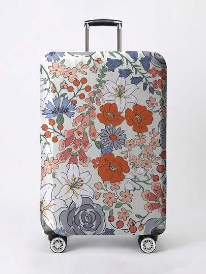 ROMWE Kawaii Túi bảo vệ hành lý họa tiết hoa cổ điển, phù hợp với vali từ 18-32 inch, găng tay bảo vệ tay cầm vali, phụ kiện du lịch.
