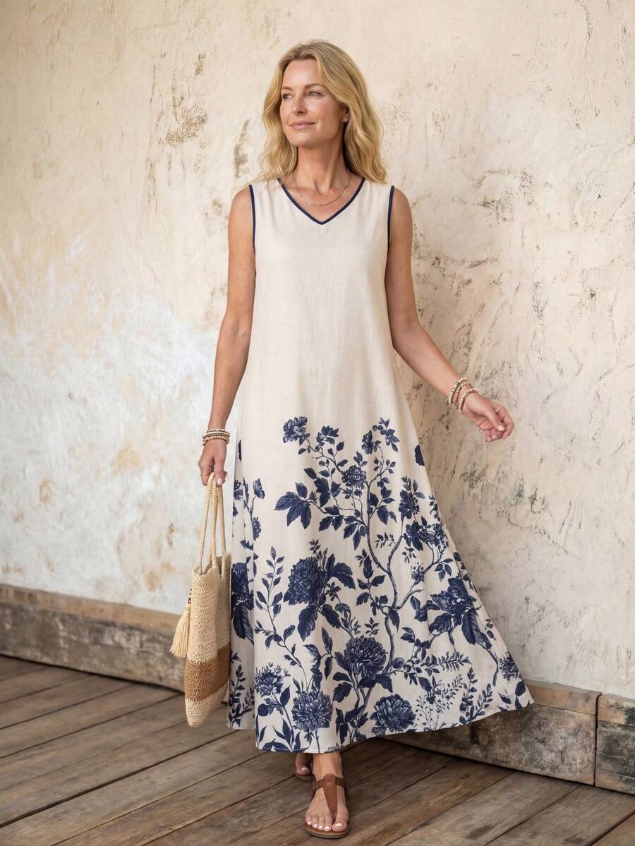 EMERY ROSE Women's Casual Printed Sleeveless Dress - Multicolor - View 1