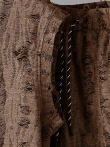 SHEIN Manfinity Dauomo 男士简约休闲圆领无袖背心套装，夏季百搭 - 棕色 - 查看 4