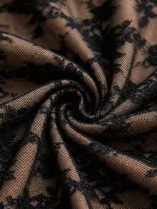 Ellevyn Falda ajustada romántica y elegante con encaje para uso diario - Negro - Ver 3