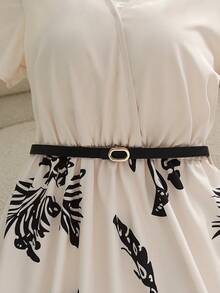 Franclia 2026夏季新款法式优雅V领短袖连衣裙印花拼接连衣裙女士夏季连衣裙新款女装连衣裙女士夏季套装女士优雅连衣裙女士夏季连衣裙女士优雅连衣裙女士碎花连衣裙女士白色连衣裙女士裹身连衣裙裹身连衣裙女士碎花连衣裙V领中长连衣裙带腰带连衣裙女士连衣裙印花连衣裙女士连衣裙 - 杏色 - 查看 5