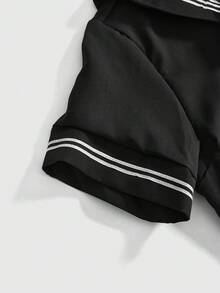 ROMWE Avant 3件套动漫公主梅洛迪角色扮演服装：水手领、蝴蝶结和百褶裙 - 黑色 - 查看 4