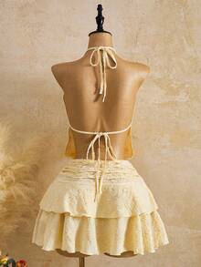 Femesol 新款春夏女士黄色露背连衣裙 - 黃色 - 查看 2