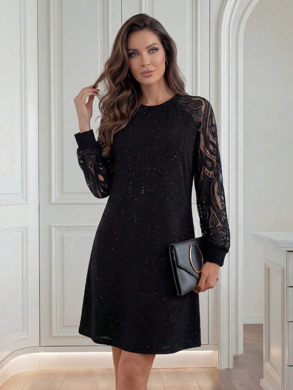 long sleeve formal fitted evening dress product info and reviews Lara A-line Green Beaded with Sleeves Green / 20 See plus boho-dress OFF SHOULDER FLORAL CHIFFON Size:LARGE - REGULAR