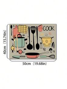 1 tấm lót bếp có họa tiết, thích hợp dùng cho máy pha cà phê, lau khô chén đĩa, làm tấm lót bàn ăn. - Nhiều màu - Xem 9