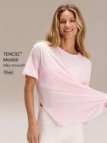 GLOWMODE 莫代尔宽松版 Everymode T恤 日常休闲压缩衬衫 - 淺粉色 - 查看 1