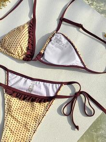 Swim Mod Bộ bikini hai mảnh gợi cảm, dây mảnh, hở lưng, họa tiết chấm bi, thời trang Xuân/Hè 2026 dành cho nữ. - Nhiều màu - Xem 4