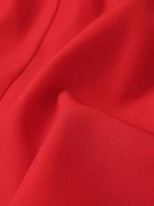 INAWLY Women's Simple Solid Color Halter Front Button Top, Summer - Red - View 7
