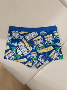 TOM & JERRY X SHEIN Men's Cartoon Pattern Comfortable Boxer Briefs, Suitable For Daily Wear - Blue - View 2