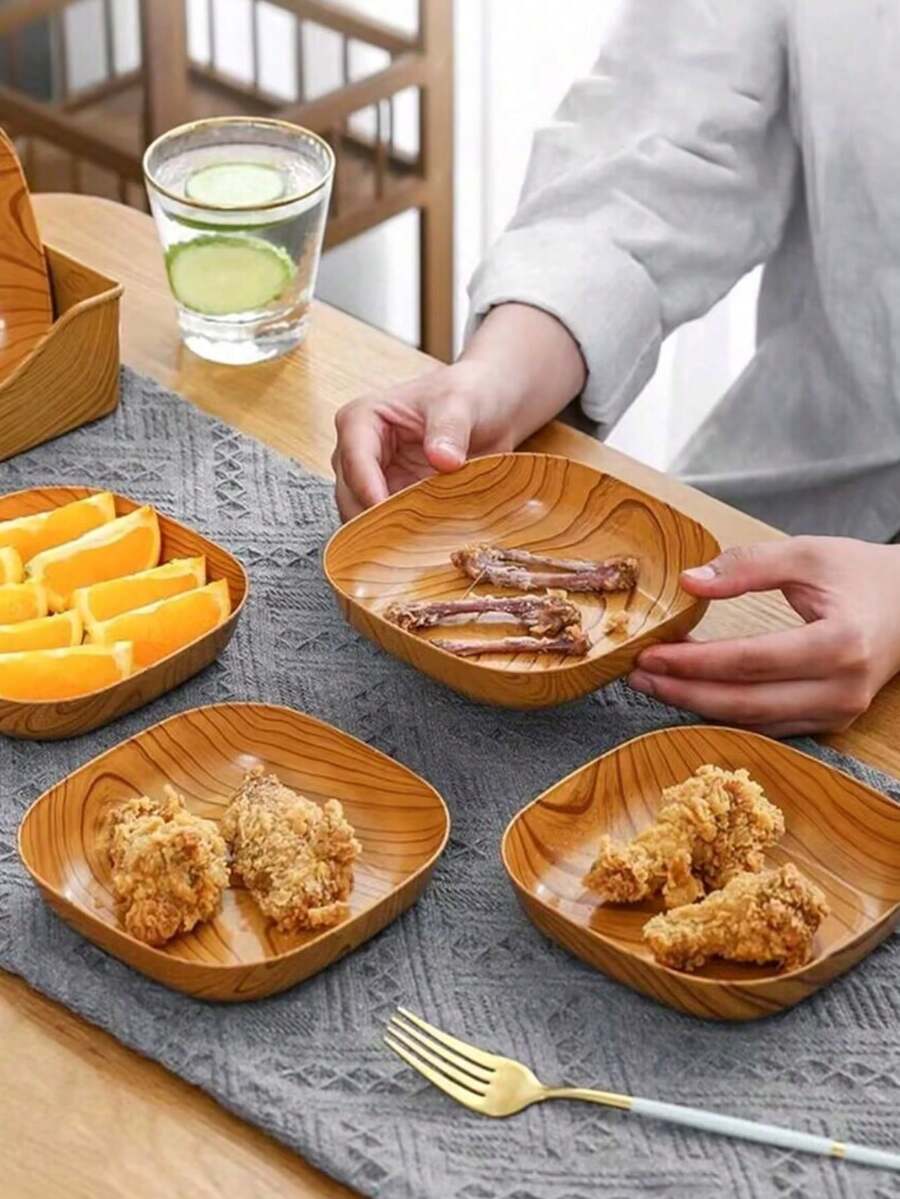 10 Khay nhựa cứng, khay đựng trái cây và salad trong suốt, có thể rửa và tái sử dụng, đồ dùng cho tiệc tùng, sinh nhật, lễ kỷ niệm, tiệc buffet, dụng cụ nhà bếp. - Màu Khaki - Xem 1