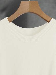 Women's Solid Color Round Neck Sleeveless Casual Knit Tank Top, Spring/Summer - Beige - View 4