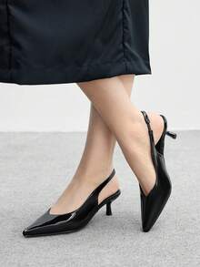 CUCCOO BIZCHIC Women's Pointed Toe Fashionable High Heels, Versatile For Daily Wear - Black - View 2