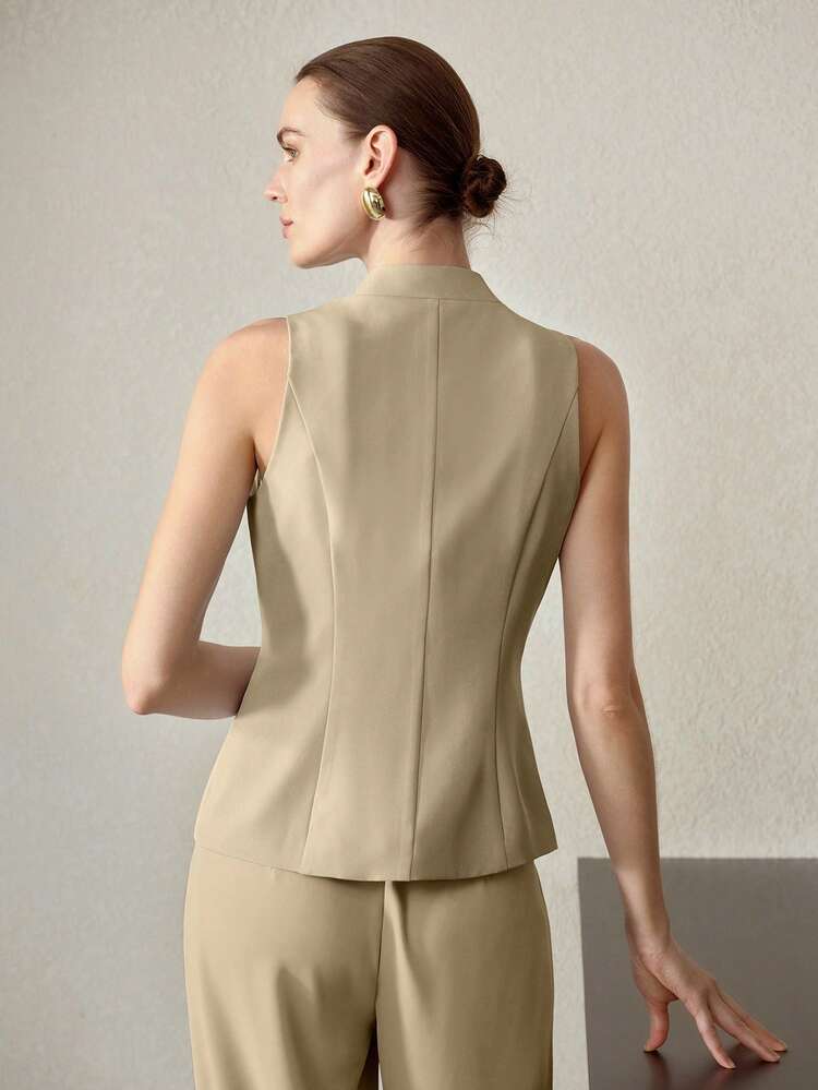 BUTTON UP V NECK WAISTCOAT