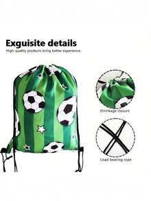 Zazumi 1pc Personalized Fashion Football Printed Outdoor Sports Leisure Shoulder Drawstring Backpack Multi Functional Foldable Portable For Both Men And Women Suitable For Travel, Fitness Camping, Party Sports Backpack, Festival Friend Gift Best Choice Lightweight Travel Storage Backpack - Multicolor - View 7