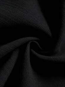 Franclia Pantalones casuales con diseño de botones decorativos en la cintura, adecuados para ir al trabajo, maestros, atuendo de Año Nuevo, pantalones rectos sueltos y versátiles de pierna ancha, pantalones de vestir de cintura alta para mujer, pantalones formales para damas - Negro - Ver 3