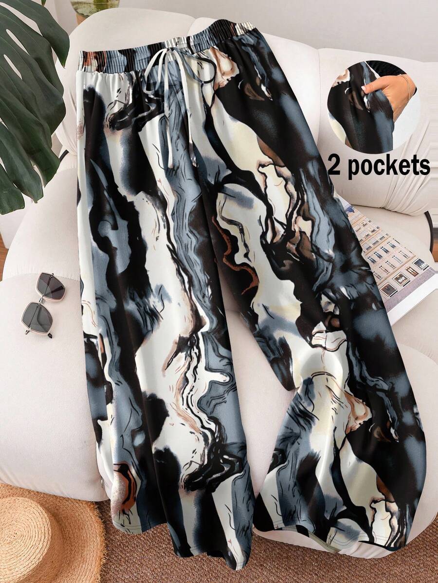 CosyJoli Quần casual in họa tiết tie-dye cỡ lớn - Nhiều màu - Xem 1