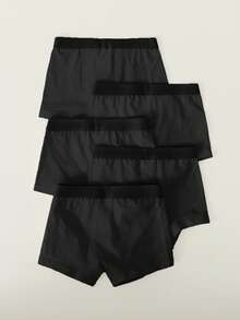 5pcs/Pack Boys' Black Casual Boxer Briefs - Grey - View 6