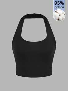 SHEIN EZwear 3pcs/Set Casual Sexy Camisole Crop Top Set, Spring/Summer Basic - Black - View 8