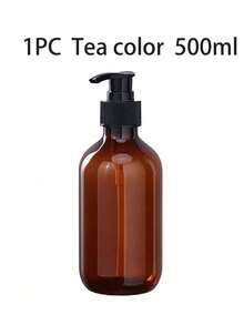 300ml/500ml Pressure Pump Bottle, Reusable Transparent Plastic Container, Used For Shampoo, Lotion And Travel - Multicolor - View 10