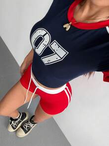valorelle valorelle Set da donna a 2 pezzi con pantaloncini e top a maniche corte con stampa - Multicolore - Visualizzare 7