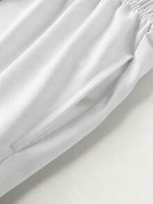 Manfinity LEGND Loose Men's Cartoon Graphic Drawstring Waist Shorts - White - View 5