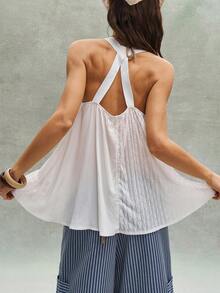 Bohemela 女士蕾丝宽松背心，适合春夏穿着 - 白色 - 查看 7